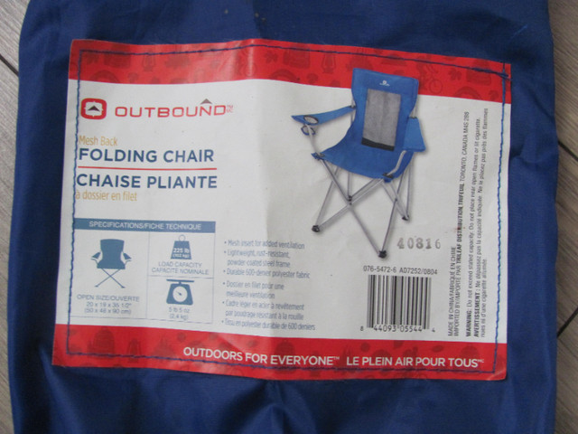 New Price - Camping chair - Chaise camping - Nouveau prix in Patio & Garden Furniture in Gatineau - Image 2