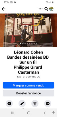 Léonard Cohen Bandes dessinées BD Sur un fil Philippe Girard 