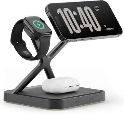 NOCO XGrid XDS3: 3-in-1 Wireless Charging Stand – Charging Station for iPhone, Apple Watch, and AirP...