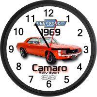 1969 Chevy Camaro Rally Sport SS Custom Wall Clock - Brand New