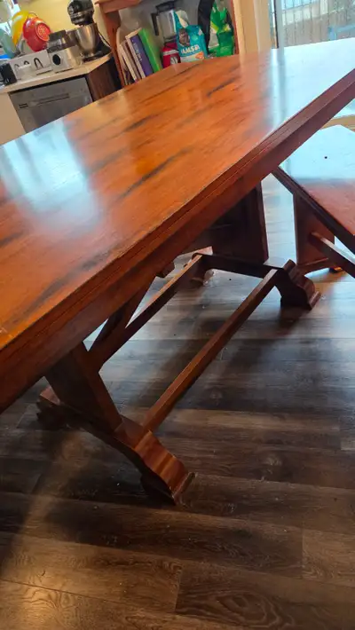 Solid wood, bar height table, 69x38 inches., View more