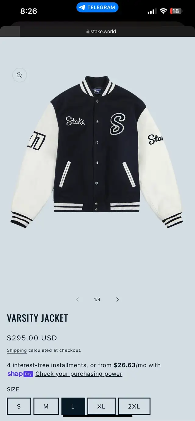 Varsity jacket, Melton Wool and  100 percent Leather. in Men's in Laval / North Shore - Image 2