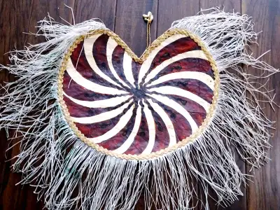 TRIBAL CEREMONIAL wall art MEMBRANE backed with BURLAP large, View more