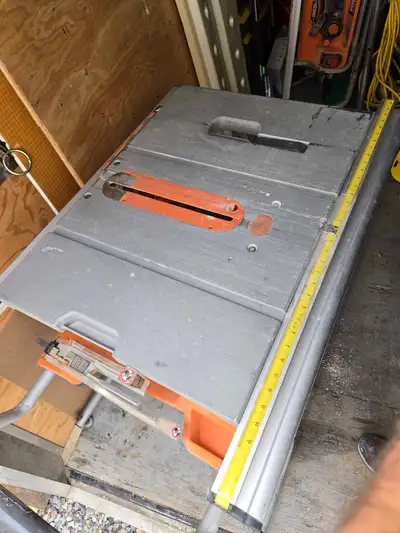 Rigid, portable table saw. Motor needs some work, built better than the new ones, has been used $250...