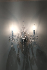  Stunning Pair of Crystal Chandelier Style Wall Sconces