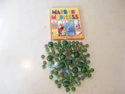 Approx. 120 Vintage Marbles and a Hardcover Marble Madness Book, View more