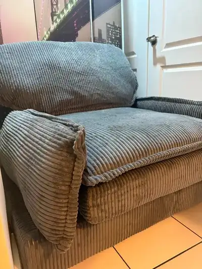 New Gray big armless corduroy chair, View more