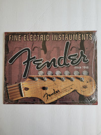 FENDER - GUITARE ® / ENSEIGNE DÉCORATIVE EN MÉTAL