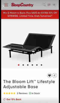 Bloom Lift Lifestyle Adjustable Base, Queen Size in Beds & Mattresses in City of Toronto