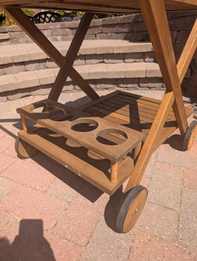 Outdoor Teak Serving Cart in Patio & Garden Furniture in Oshawa / Durham Region - Image 5