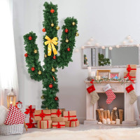 NEW Costway 7 ft. Pre-Lit Cactus Artificial Christmas Tree