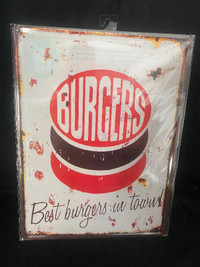 New Tin Burgers Sign