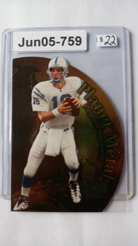 1999 Metal Universe Peyton Manning Planet Metal Die Cut colts