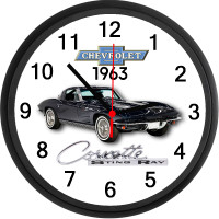 1963 Chevy Corvette Sting Ray Custom Wall Clock - Stingray Vette