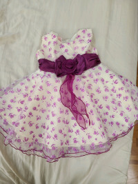 Formal dress for 1 year old girl (Purple and White Color)