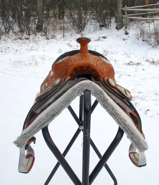 USED 10" MINI SHOW SADDLE in Equestrian & Livestock Accessories in Dawson Creek - Image 4