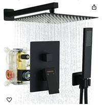 Fransiton 8 Inches Matte Black Shower System Rain Shower System 