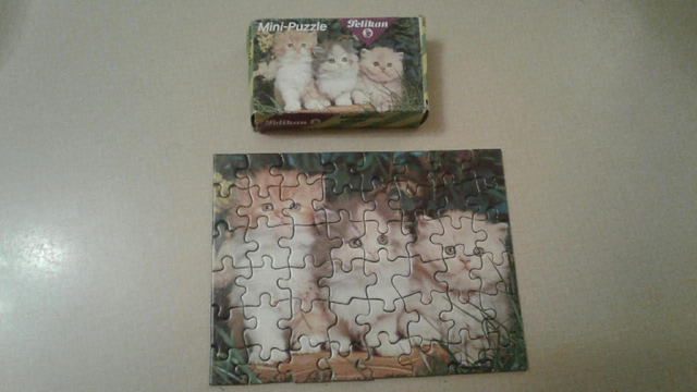 Mini Puzzle three kittens  Made in Germany Vintage