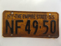 ORIGINAL RARE VINTAGE 1955 NEW YORK LICENSE PLATE NF49-50