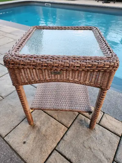 Outdoor Wicker Coffee Table & End Table