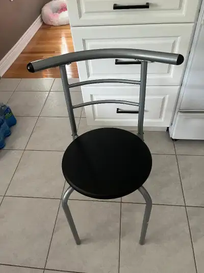 2 new chairs metal frame and legs black wood seat, View more