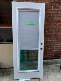 Insulated exterior door with blind inside 