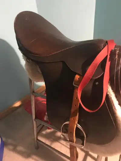 Used English Saddle - 19 inches Absorption Pad Bridle has not been used Halter has not been used Sad...