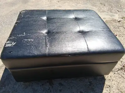 Free Bonded Leather Storage Ottoman(Curbside Pick Up), View more