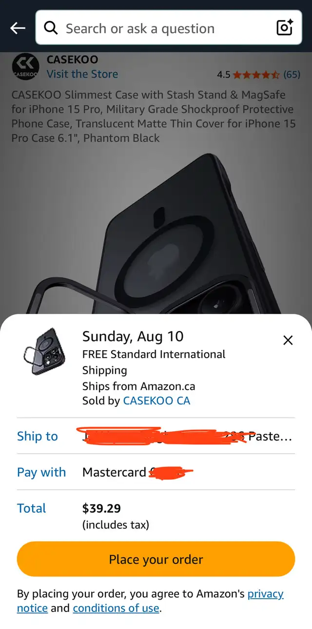 CASEKOO Slimmest Case with Stash Stand & MagSafe for iPhone 15 in Cell Phones in Kitchener / Waterloo - Image 8