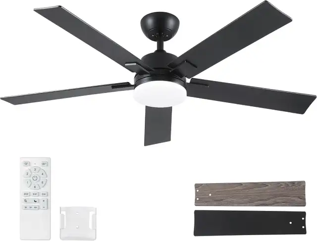 Rayqueen 52" Modern Ceiling Fan – DC Motor, LED Light, Remote Co in Indoor Lighting & Fans in Mississauga / Peel Region - Image 3