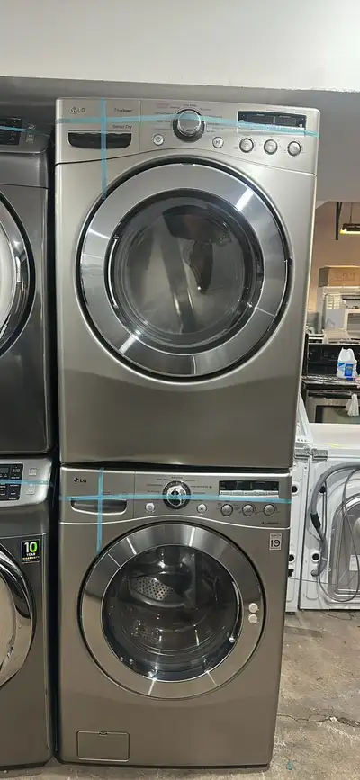 LG 27" inch grey stacked washer dryer set, View more