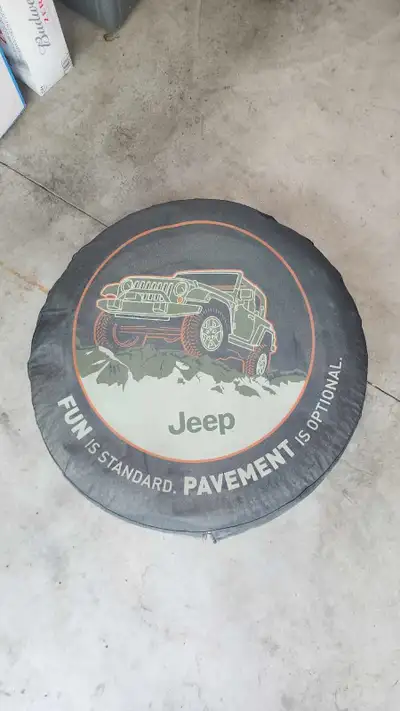 Jeep spare tire cover, 31 to 35 inches- 65$ Jeepcyj spot top with frame, good condition - 500$