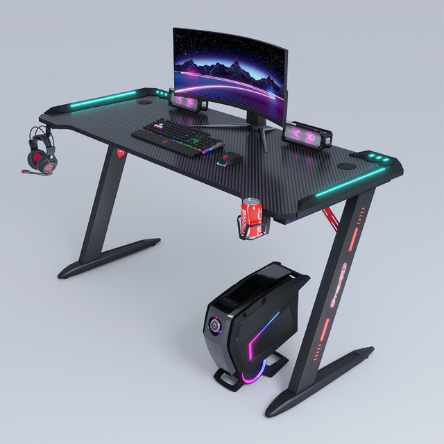 High-Performance Carbon Fiber Gaming Desk with Cool RGB Lighting in Desks in Kitchener / Waterloo - Image 2