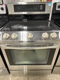 LG glass top  electric stove with smart things in stainless 
