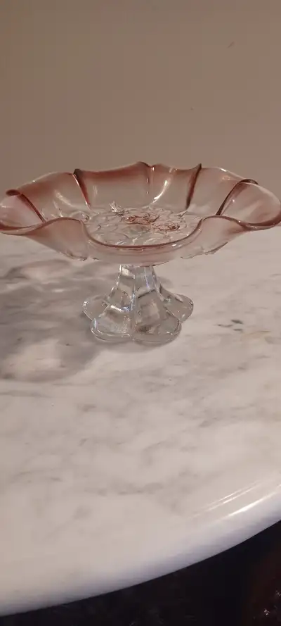 Mikasa Pink Bella Rosella Footed Crystal Serving BonBon Embossed, View more