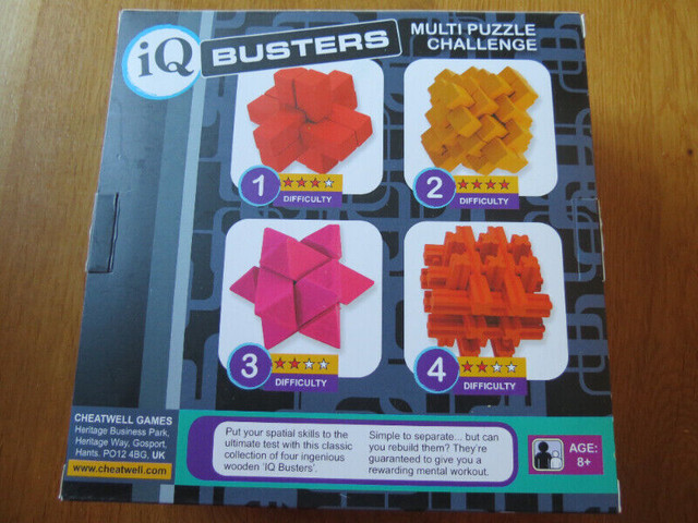 Cheatwell Games IQ Buster Wooden 4 Piece Puzzle Set in Toys & Games in Vernon - Image 3