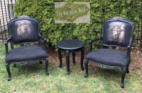 King and Queen Lion Chair Set