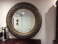 Large framed beveled mirror