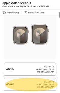 Brand New Apple Watch Series 9 GPS 45mm 