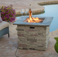 New Stone Propane Fire Pit Table Patio Firepit Fire Table