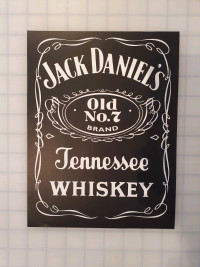 Autocollant Jack Daniel's 7.5" x 10", 1ere qualité,  Laminé mat.