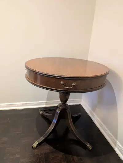 Antique Solid Wood Round Side Table, View more
