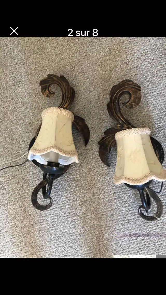 Multi Luminaire 3 piece wall set sconces with beautiful French in Home Décor & Accents in Ottawa - Image 3