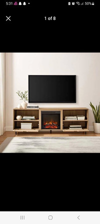 Denmark Fireplace TV Stand for TVs up to 75"