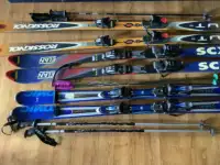 Downhill Skis, 3 Sets with Accessories