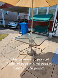 Table patio + Parasol + Base