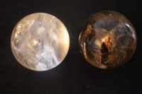 Natural Smoky Citrine and Clear Quartz Spheres
