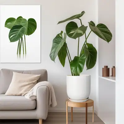 Mid-Century Ceramic Planter – 12" White with Drainage & Saucer, View more