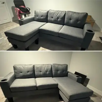 LIKE NEW Sectional touch with reversible chaise (can drop off)