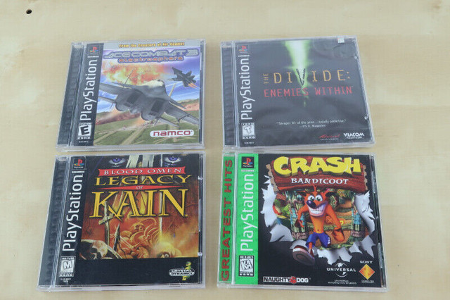 Jeux Sony Playstation PS1 Crash Legacy Kain ace Combat Enemies W dans Consoles classiques  à Granby